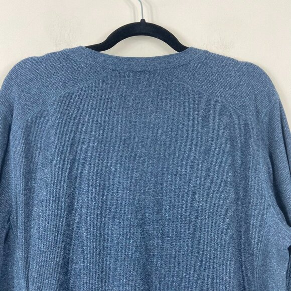 Vince Sz XL Men's Slim Fit Waffle Knit Long Sleeve T-shirt In H Spruce Blue - Picture 11 of 12